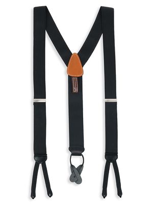 Men's Adjustable Elastic Suspenders - Black - Black