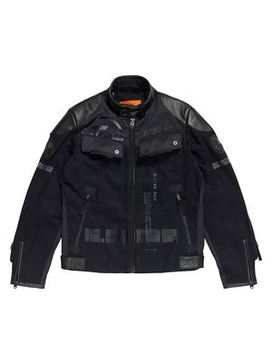 Men's Advert Slim-Fit Moto Jacket - Raw Denim - Size Medium
