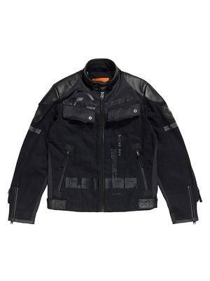 Men's Advert Slim-Fit Moto Jacket - Raw Denim - Size Small - Raw Denim - Size Small