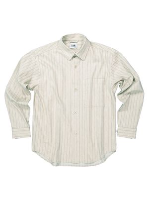 Men's Adwin Striped Linen Button-Up - Ecru Stripe - Size Small - Ecru Stripe - Size Small