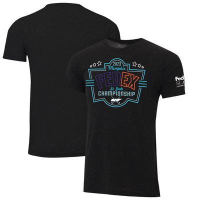 Men's Ahead Black 2023 FedEx St. Jude Championship Instant Classic Neon Sign Tri-Blend T-Shirt