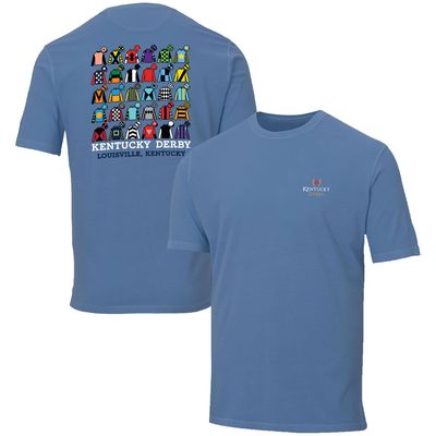 Men's Ahead Blue Kentucky Derby 150 Jockey Lineup T-Shirt