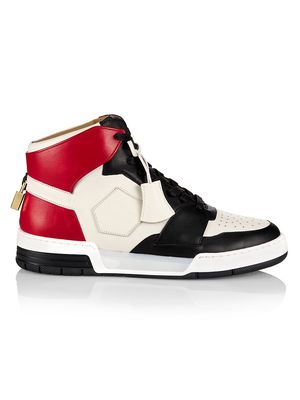 Men's Air Jon High-Top Sneakers - Black White Red - Size 5 - Black White Red - Size 5