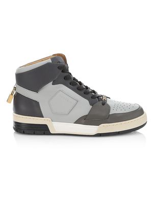 Men's Air Jon High Vitello Leather Sneakers - Grey - Size 6 - Grey - Size 6