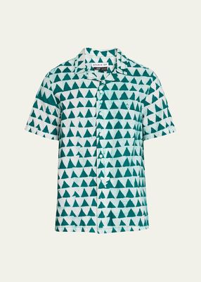 Men's Alek Triangle Hand-Batik Camp Shirt