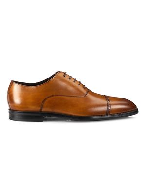 Men's Alessio Cap Toe Leather Oxfords - Tobacco - Size 11 - Tobacco - Size 11
