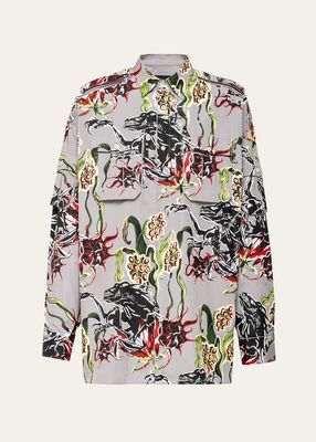 Men's Alien Floral Poplin Sport Shirt