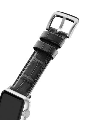Men's Alligator Smart Watch Strap - Black - Black