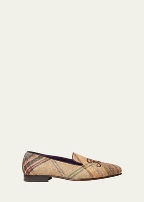 Men's Alonzo RL-Embroidered Plaid Loafers