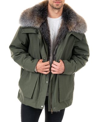 Men's Alpine Anorak Coat w/ Faux Fur