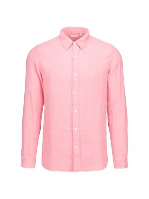 Men's Amalfi Linen Shirt - Blush Pink - Size Small - Blush Pink - Size Small