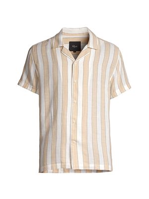 Men's Amalfi Striped Camp Shirt - Chickpea - Size Medium