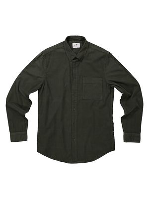 Men's Ame Button-Down Shirt - Army - Size Medium