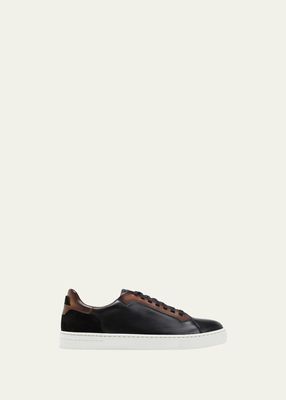 Men's Amedeo Bicolor Leather Low-Top Sneakers