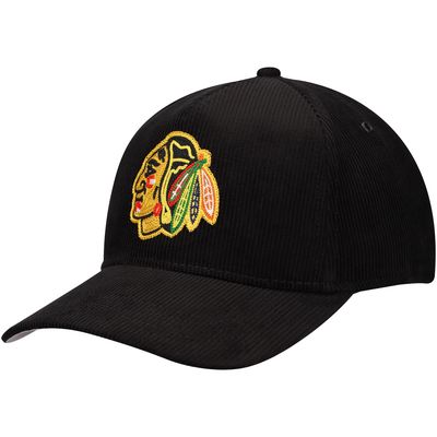 Men's American Needle Black Chicago Blackhawks Corduroy Chain Stitch Adjustable Hat