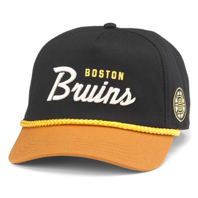 Men's American Needle Black/Gold Boston Bruins Roscoe Washed Twill Adjustable Hat