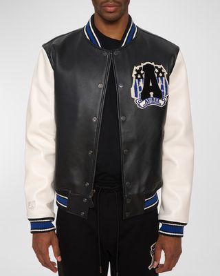 Men's American Varsity Leather Bomber Jacket