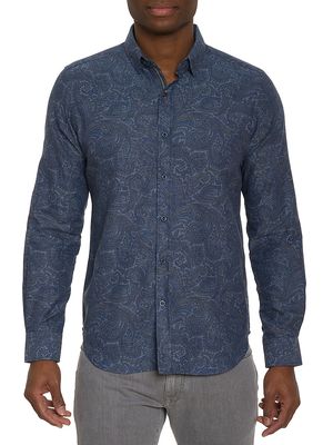 Men's Amrani Woven Shirt - Grey - Size XL