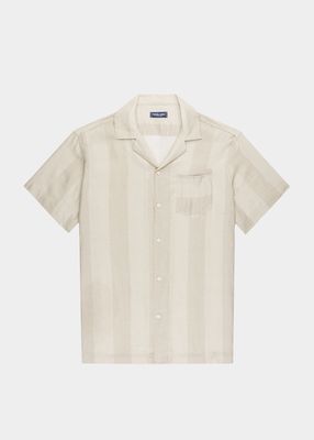 Men's Angelo Leblon Fine-Stripe Camp Shirt