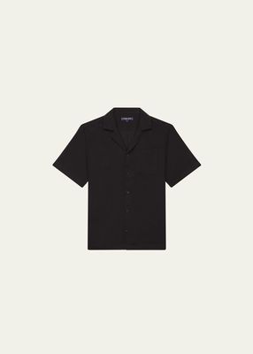 Men's Angelo Linen Short-Sleeve Camp Shirt