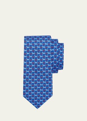 Men's Animali Gancio-Print Silk Tie