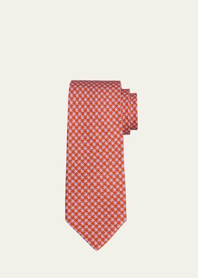 Men's Animali Silk Turtle-Print Tie