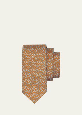 Men's Animali Tobia-Print Silk Tie