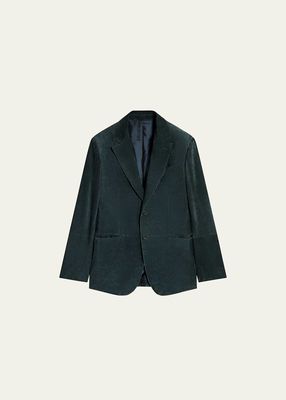 Men's Anthracite Suede Two-Button Blazer Jacket