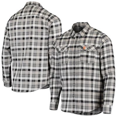 Men's Antigua Black San Francisco Giants Instinct Flannel Button-Up Shirt