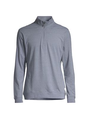 Men's Anza Quarter-Zip Sweater - Fogblueheather - Size Small