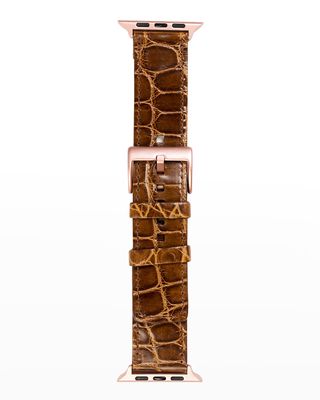 Men's Apple Watch&reg; Alligator Watch Strap, Rose Gold Finish