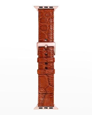 Men's Apple Watch&reg; Matte Alligator Watch Strap, Rose Gold Finish
