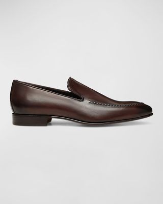 Men's Apron Toe Leather Loafers