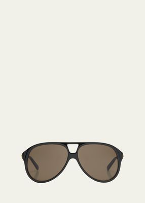 Men's Archive Details Acetate Aviator Sunglasses