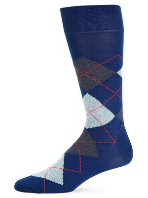 Men's Argyle Crew Socks - Royal Blue - Royal Blue