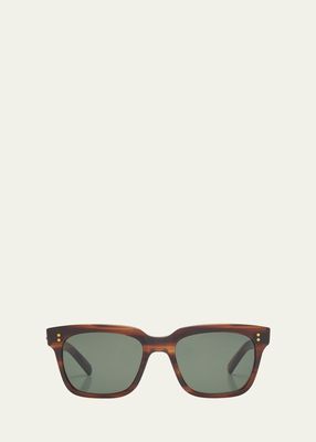 Men's Arnie S Acetate-Titanium Square Sunglasses