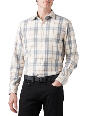 Men's Arnold Valley Plaid Shirt - Cream - Size Small - Cream - Size Small