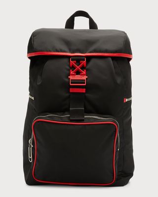 Men's Arrow Buckle Nylon Drawstring Backpack