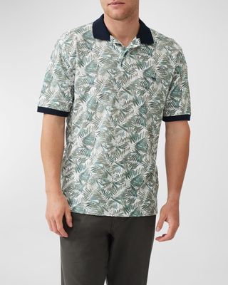 Men's Arundeale Cotton Leaf-Print Polo Shirt