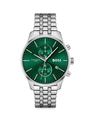 Men's Associate Stainless Steel Chronograph Watch - Green - Green