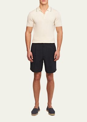 Men's Aston Pleated Canvas Shorts