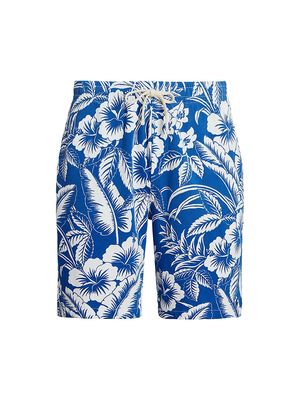 Men's Athletic Spa Terry Shorts - Monotone Tropical - Size XL