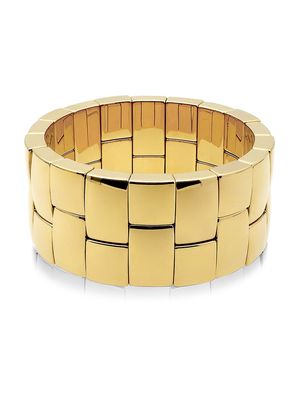 Men's Aura Domino 18K Gold-Plated Ceramic Stretch Bracelet - Yellow Gold - Yellow Gold