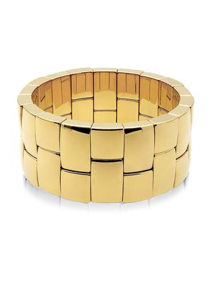 Men's Aura Domino 18K Gold-Plated Ceramic Stretch Bracelet - Yellow Gold