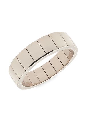 Men's Aura Domino 18K White-Gold-Plated Ceramic Stretch Bracelet - White Gold