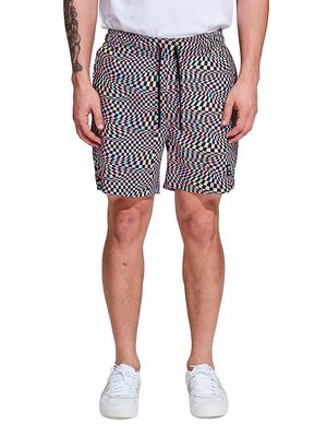Men's Austin Checkerboard Shorts - Size XS - Denim - Size XS
