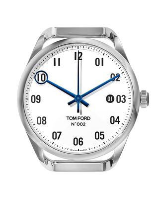 Men's Automatic Round Polished Stainless Steel Case, White Dial, Large