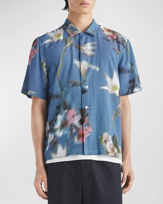Men's Avery Blurred Floral Button-Down Shirt