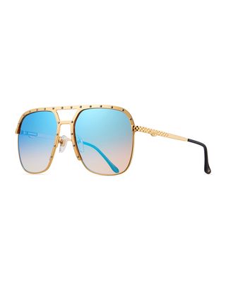 Men's Axel Gold-Plated Aviator Sunglasses