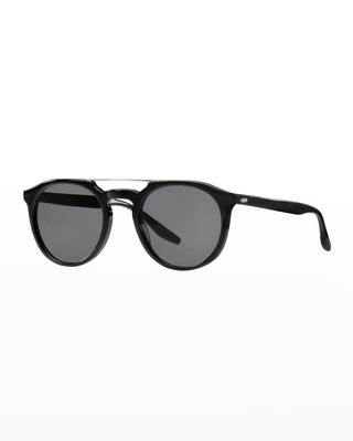 Men's B-Fourteen Double-Bridge Aviator Sunglasses